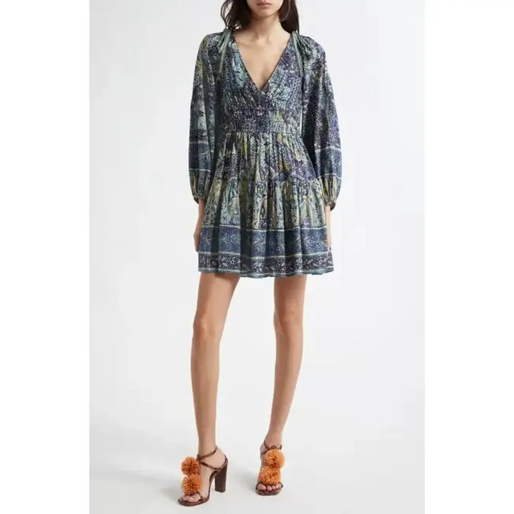NWT Ulla Johnson Blue Portofino Anika Mini Dress 8